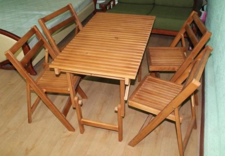 Комплект садовой мебели состоит из четырех стульчиков раскладных и стола Пикник . . фото 2