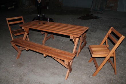 Комплект - лака стол плюс два стульчика садовых раскладных -3500 грн. К такому к. . фото 3
