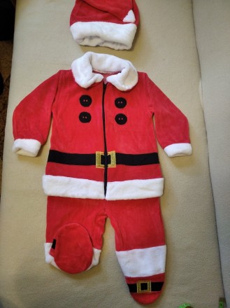 Продам детский новогодний костюм Санта Клауса с шапкой для мальчика на возраст д. . фото 2