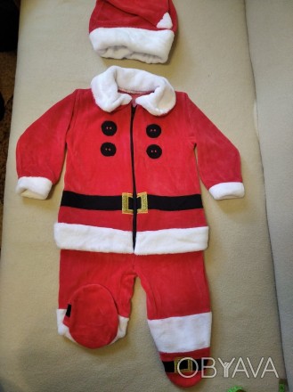 Продам детский новогодний костюм Санта Клауса с шапкой для мальчика на возраст д. . фото 1