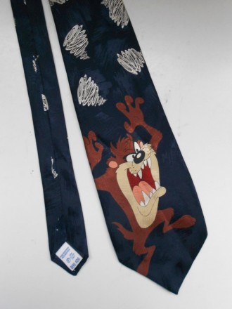 Мужской винтажный шелковый галстук Loonely Tunes с изображением  персонажа мульт. . фото 5
