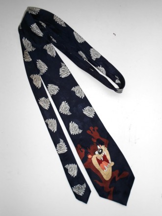 Мужской винтажный шелковый галстук Loonely Tunes с изображением  персонажа мульт. . фото 3
