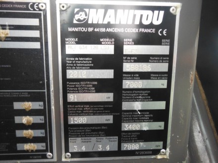 Телескопический погрузчик Manitou MLT 634
Грузоподъёмность - 3400 кг
Высота по. . фото 11