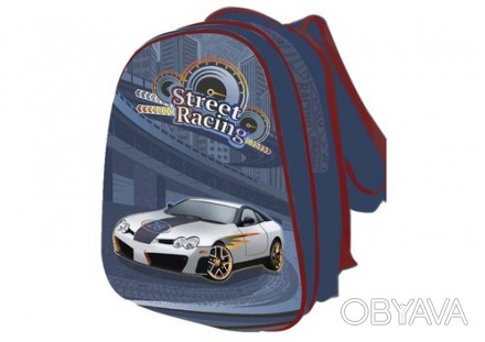 Рюкзак шкільний каркасний для хлопчика Kidis Street Racing 13751 39*30*18 см 137. . фото 1