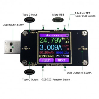 
Тестер USB A3-B з Bluetooth підключенням до ПК
Професійний тестер з можливістю . . фото 4