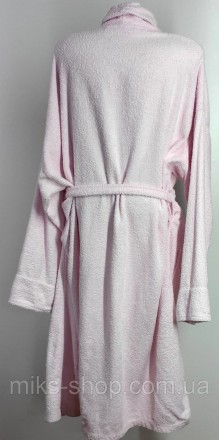 Женский розовый халат большого размера. Ткань 100% коттон. Халат имеет пояс и ка. . фото 5