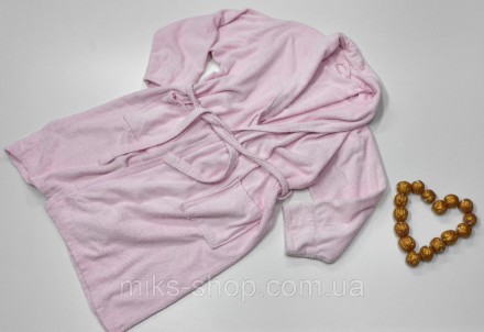 Женский розовый халат большого размера. Ткань 100% коттон. Халат имеет пояс и ка. . фото 2