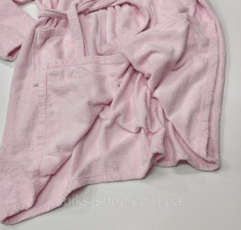 Женский розовый халат большого размера. Ткань 100% коттон. Халат имеет пояс и ка. . фото 4
