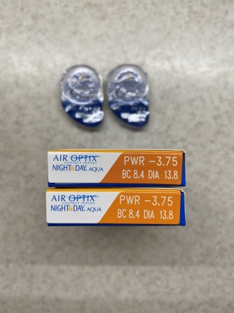 Линзы Air Optix Night and Day Aqua на месяц. -3.75. 2 упаковки по 3 линзы закрыт. . фото 5