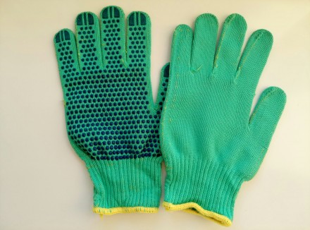 Перчатки трикотажные вязаные с ПВХ точкой синтетика зеленая или черная


Разм. . фото 4