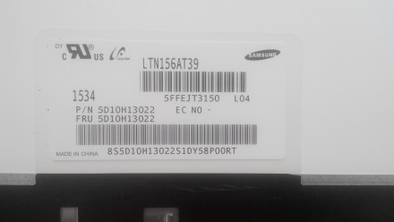 Матрица 15.6 led 30pin LTN156AT39 Samsung  
Технические характеристики
Диагона. . фото 3