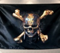 Флаг Веселого Роджера из фильма Пираты карибского моря-5.Размер 90х140. . фото 3