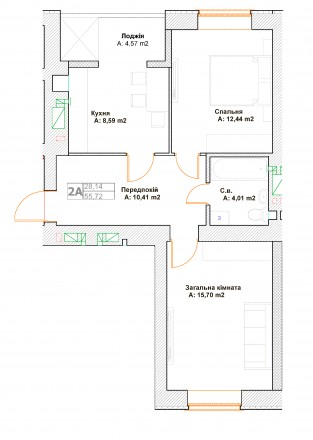 Полноценная 2-х комнатная квартира в готовом доме с документами, все коммуникаци. . фото 4