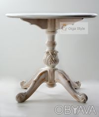 Шикарный обеденный стол из натурального дерева с резьбой ― материал ольха, цвет . . фото 2