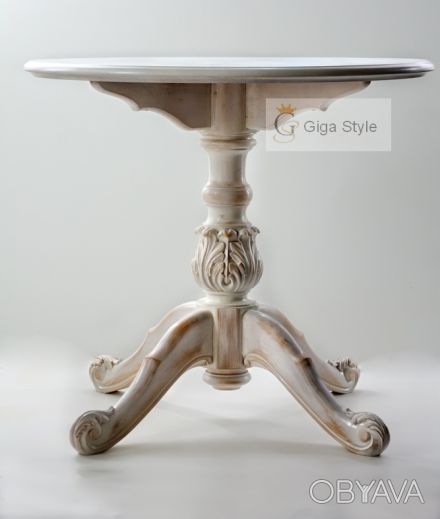 Шикарный обеденный стол из натурального дерева с резьбой ― материал ольха, цвет . . фото 1