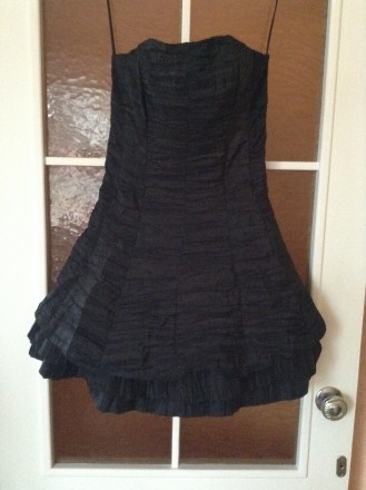 Изящное чёрное вечернее платье с многослойной юбкой и подъюбником. Материал не м. . фото 8