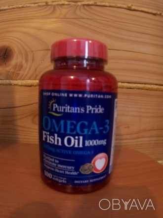 Пищевая добавка Puritan's Pride Omega-3 Fish Oil 1000 mg – это чистый рыбий жир,. . фото 1
