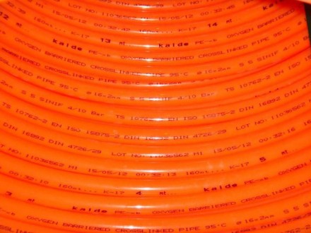 KALDE Oxygen bariered 16*2,0мм. (orange) теплый пол, м/п в бухте 100м, 200м и 40. . фото 3