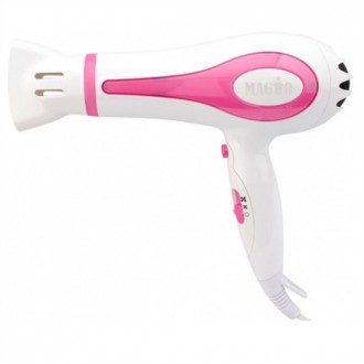Фен MAGIO MG-161 2000 Вт Белый с розовым (hub_LSWV87496). Івано-Франківськ. фото 1