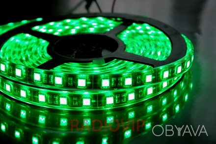 Светодиодная лента LED 5050 зеленного цвета обладает средней яркостью и сроком с. . фото 1