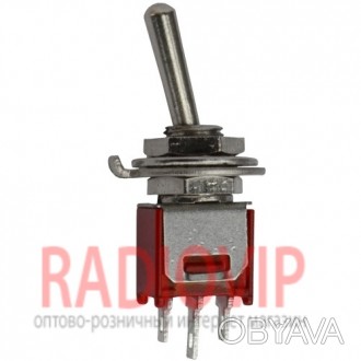 Тумблер SMTS-103-2A1 (ON-OFF-ON), 3pin, 1,5A 250VAC сверхминиатюрный тумблерный . . фото 1