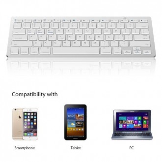 Стильная и компактная беспроводная bluetooth клавиатура с плоскими разделенными . . фото 3