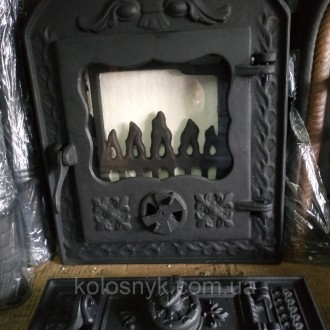 
Печные чугунные дверцы со стеклом
Дверцы печные со стеклом "VEGA", украшенные к. . фото 5
