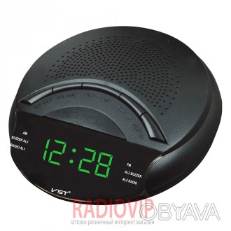 Часы сетевые 903-2 зеленые, радио FM представляют собой электронное устройство п. . фото 1