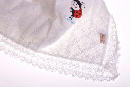 Плед в коляску вязаный на травке Ladybug 90*80 см
Хлопковый плед для новорожденн. . фото 3