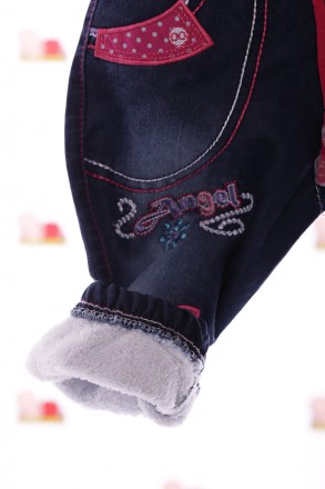 Джинсы с бантиом.
Теплые (зимние) джинсы на махровой подкладке. 
Верх - 100% хло. . фото 4