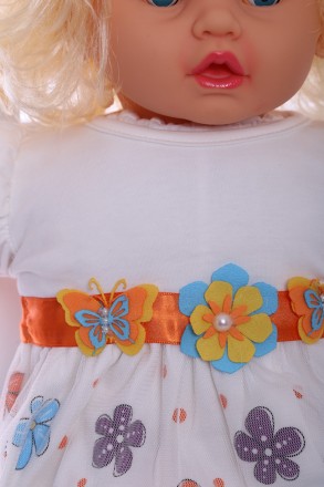 Платье с бабочками, оранжевый с белым
Производитель- Турция
рост 68-86 см ( 6мес. . фото 3
