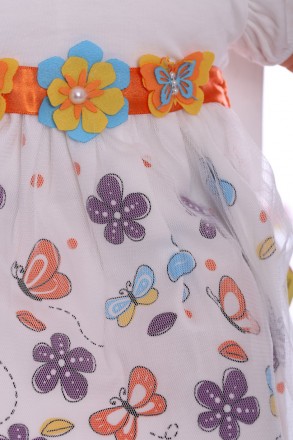 Платье с бабочками, оранжевый с белым
Производитель- Турция
рост 68-86 см ( 6мес. . фото 4