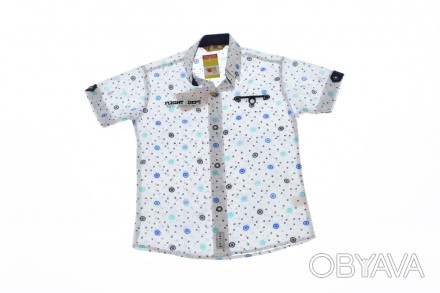 Рубашка Морская 
Производитель- Турция.
Рубашка для мальчика, с коротким рукавом. . фото 1