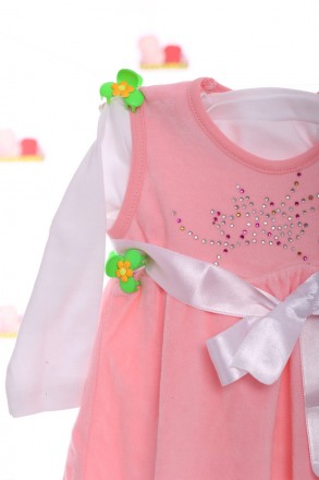 Платье и гольф с поясом ,цвет розовый
Производитель- Турция
Нарядное велюровое п. . фото 3