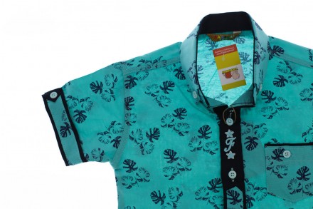 Рубашка с листочками.
Производитель- Турция.
Рубашка для мальчика, с коротким ру. . фото 3