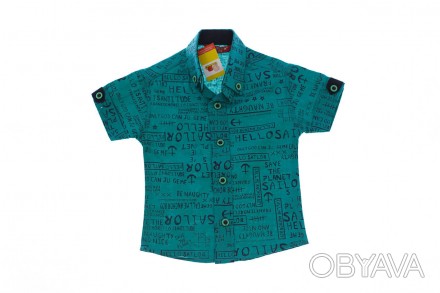 Рубашка с Буквами.
Производитель- Турция.
Рубашка для мальчика, с коротким рукав. . фото 1