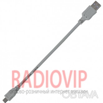 Шнур штекер USB А -штекер mini USB 5 pin v2.0, диаметр кабеля-3,5мм. длина 0,1м.. . фото 1
