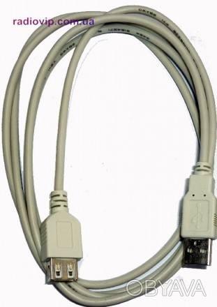 Удлинитель USB (шт.A- гн.А), version 2.0, 3м., серый. . фото 1