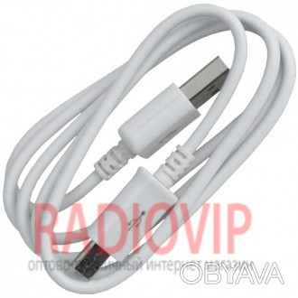 Шнур шт.USB А -шт.miсro USB (Samsung), long pin, 1м, белый. . фото 1