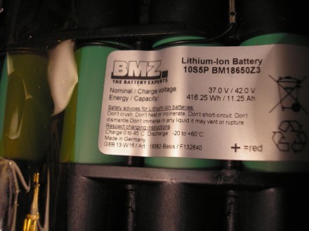 Оригинальная аккумуляторная Li-Ion батарея 10S5P BM18650Z3 36 v /11,25 Ah / 416,. . фото 4