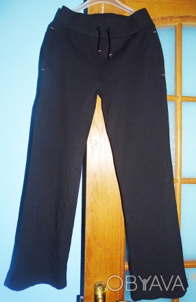 чорні спортивні штани для дівчинки. ріст 140-150 см. Прямі, ідеальний стан, дуже. . фото 1