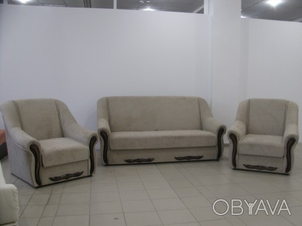 Продается новый мягкий комплект: диван раскладной и 2 кресла раскладных. Сделаны. . фото 1