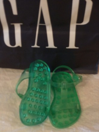 босоножки новые фирма Gap зеленого цвета длина ножки 14см силиконовые с запахом . . фото 4