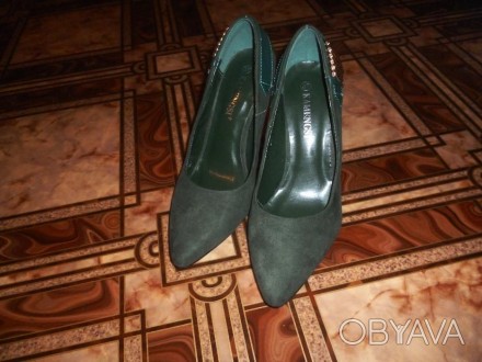 женские туфли -новые, не подошел размер, цвет оливковый. . фото 1
