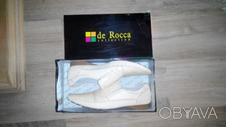 Новые кожаные мужские туфли de Rocca Италия. Размер 42. . фото 1