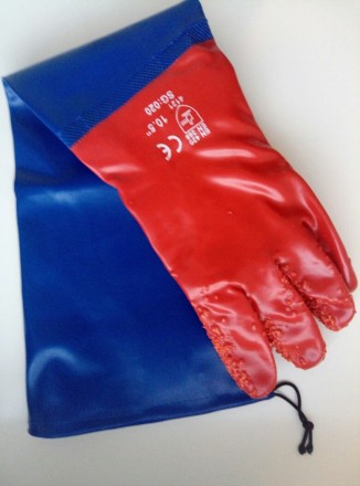 Перчатки ПВХ  с прорезиненным нарукавником

от 1 пары 95 грн/пара
от 2 пар 76. . фото 2