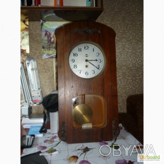 Часы старинные, настенные, механические, деревянные , с маятником, 1000грн. . фото 1