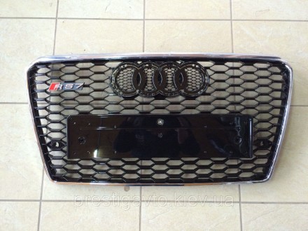 Решетка радиатора на Audi RS7 (2014г.) черная с хром окантовкой. 
Решетка радиат. . фото 2