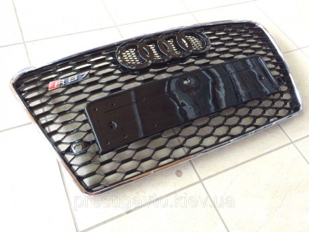 Решетка радиатора на Audi RS7 (2014г.) черная с хром окантовкой. 
Решетка радиат. . фото 4