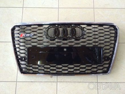 Решетка радиатора на Audi RS7 (2014г.) черная с хром окантовкой. 
Решетка радиат. . фото 1